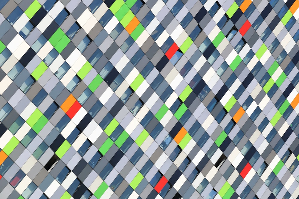 closeup photography of multicolored geometric tiles