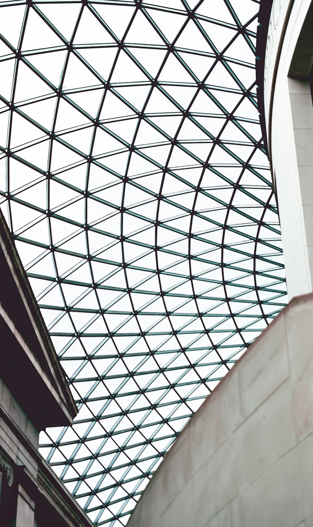 black metal framed glass dome ceiling