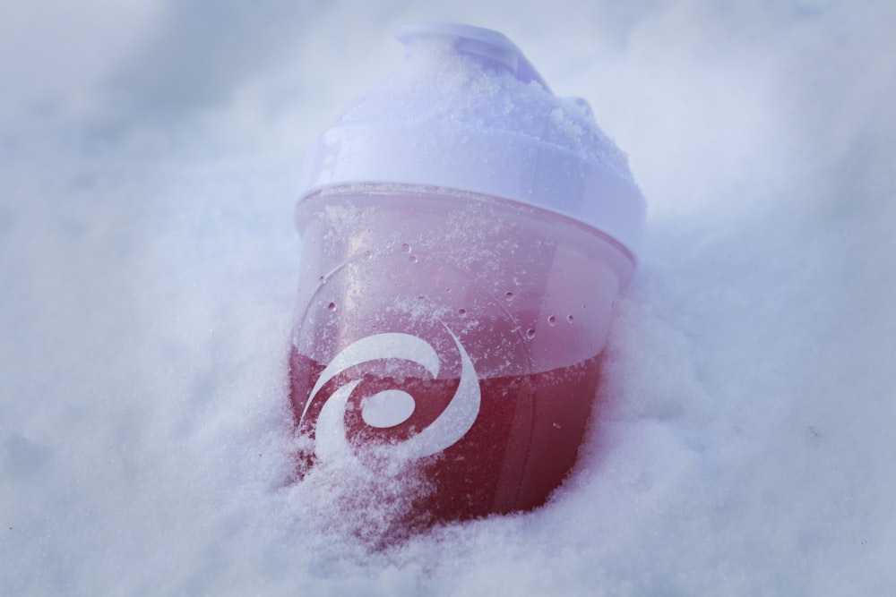 ice cream buried in snow