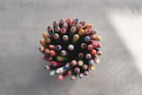 high-angle photography of colored pencils
