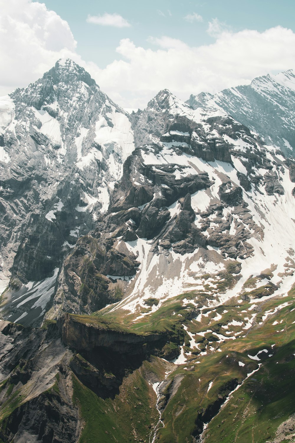 snow capped mountain range