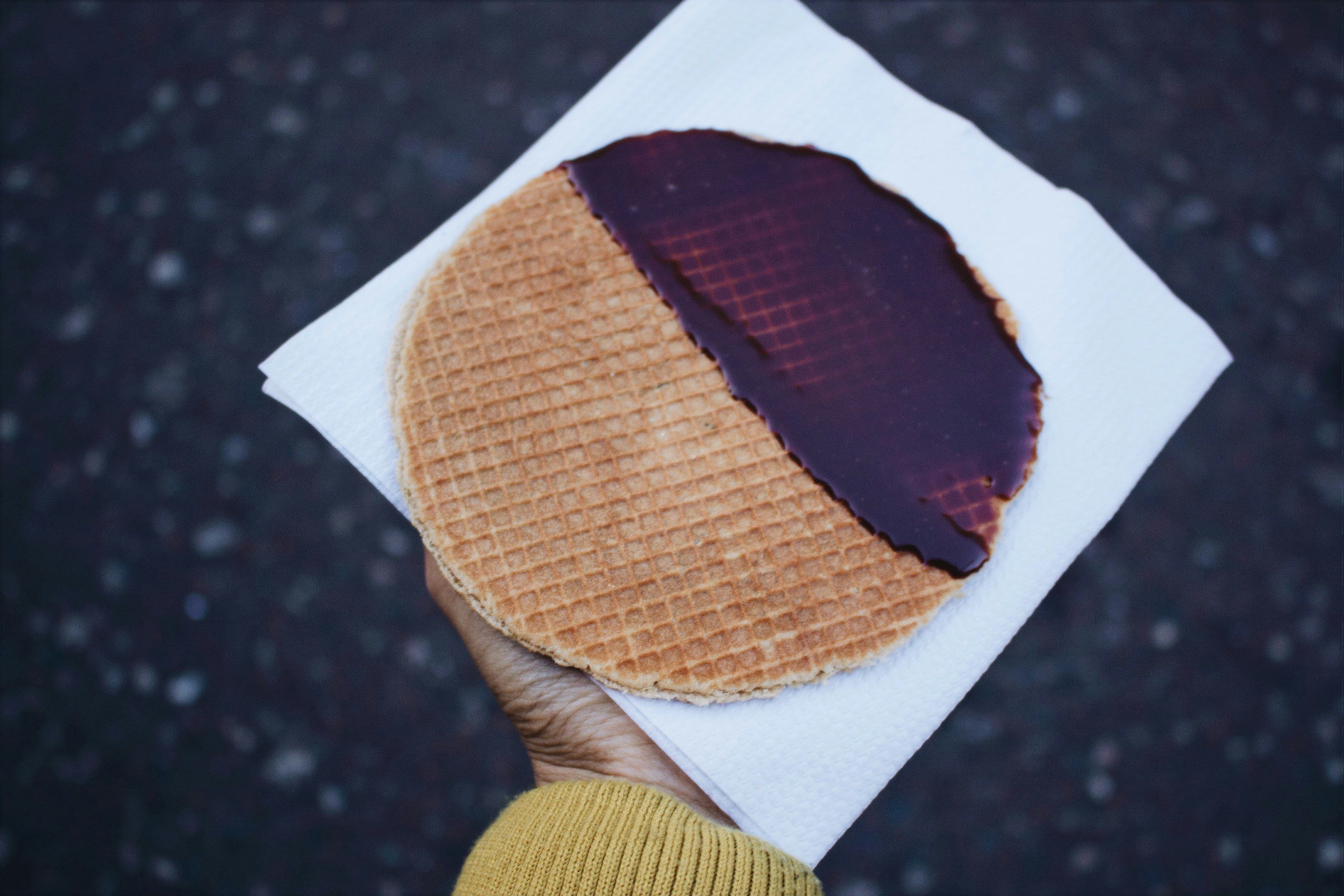 Person holding waffle photo Free Brown Image on Unsplash