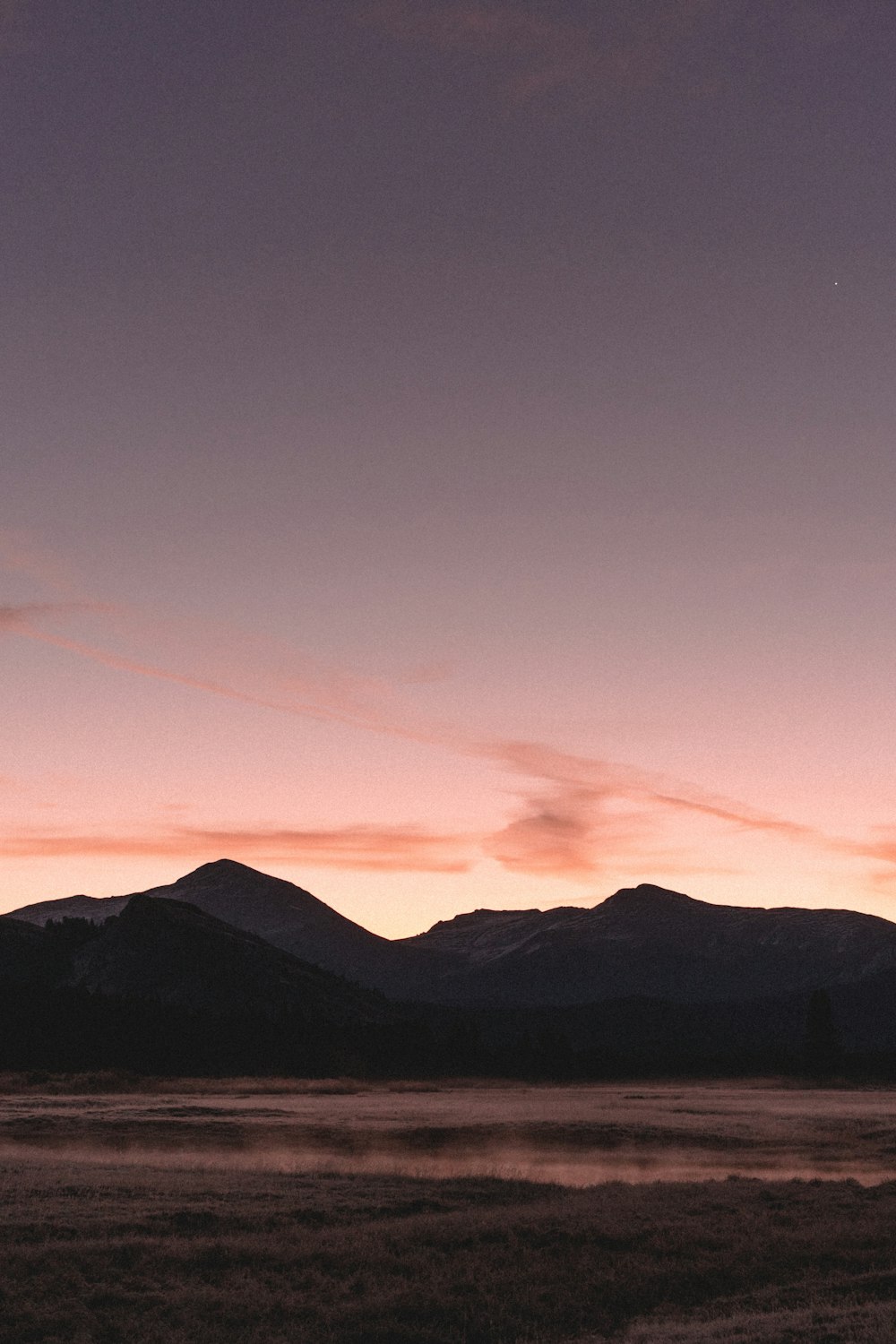 silhouette photography of mountain