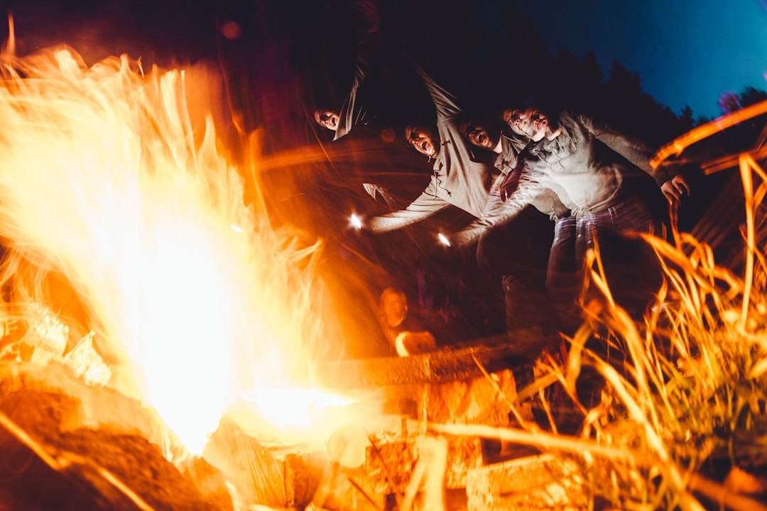 long exposure photography of fire