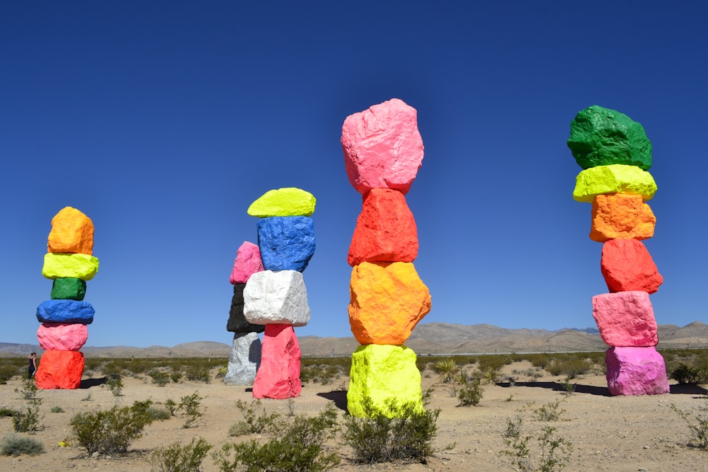 assorted-color pile of stones