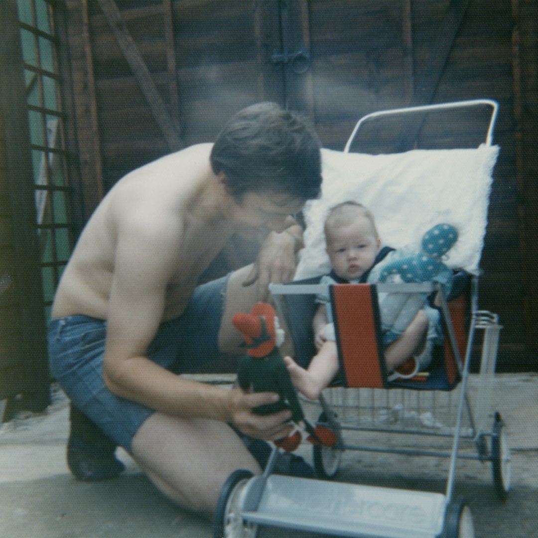 Baby and father - vintage
