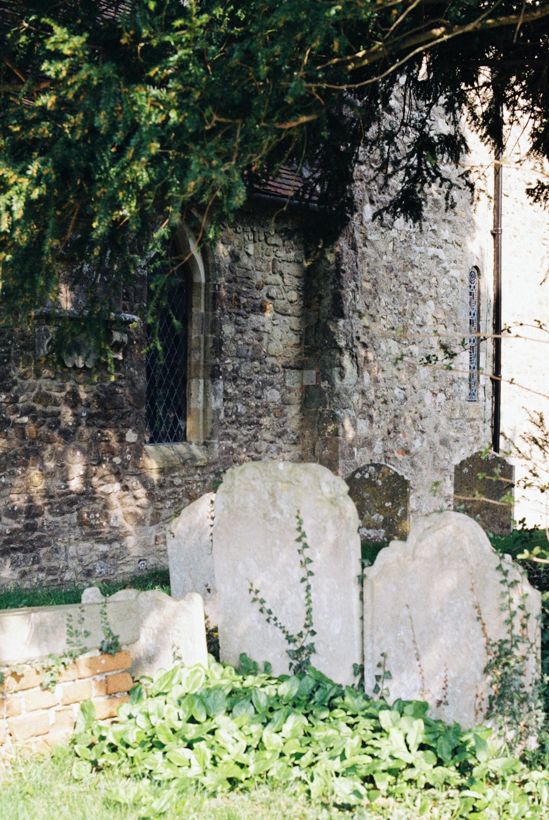 cemetery beside church building