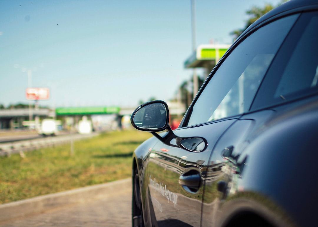 black car wing mirror