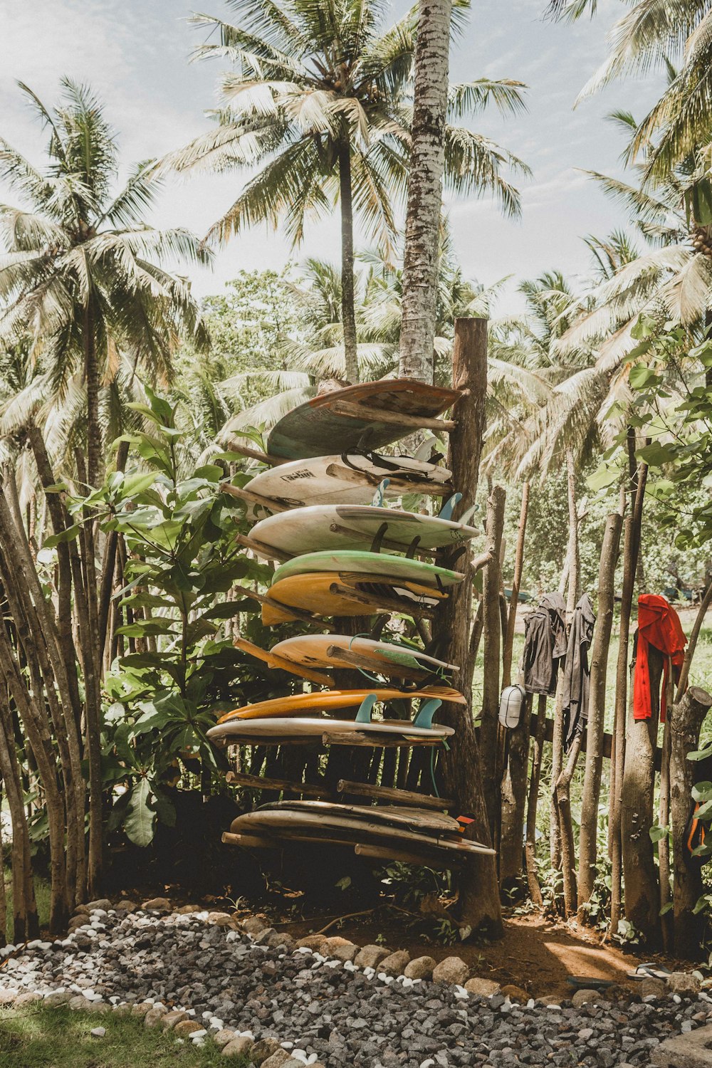 Tablas de surf en rack