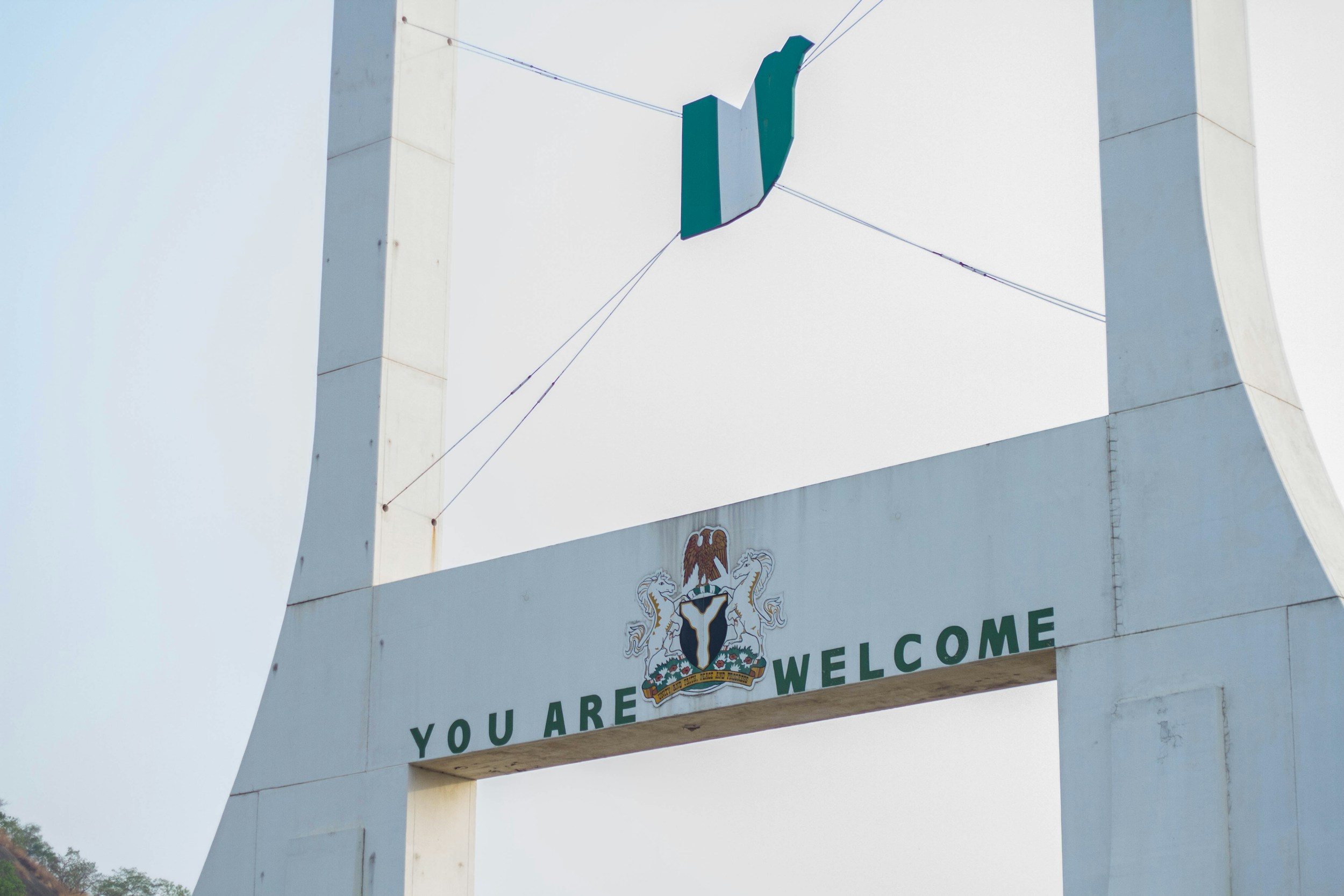 government building nigeria flag
