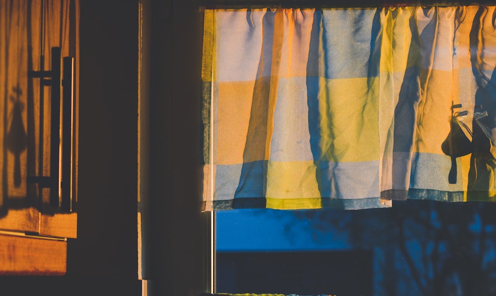 multicolored plaid curtains