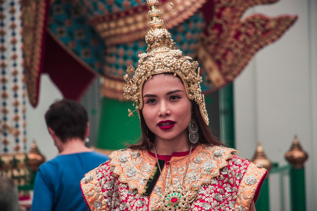 woman in brown headdress