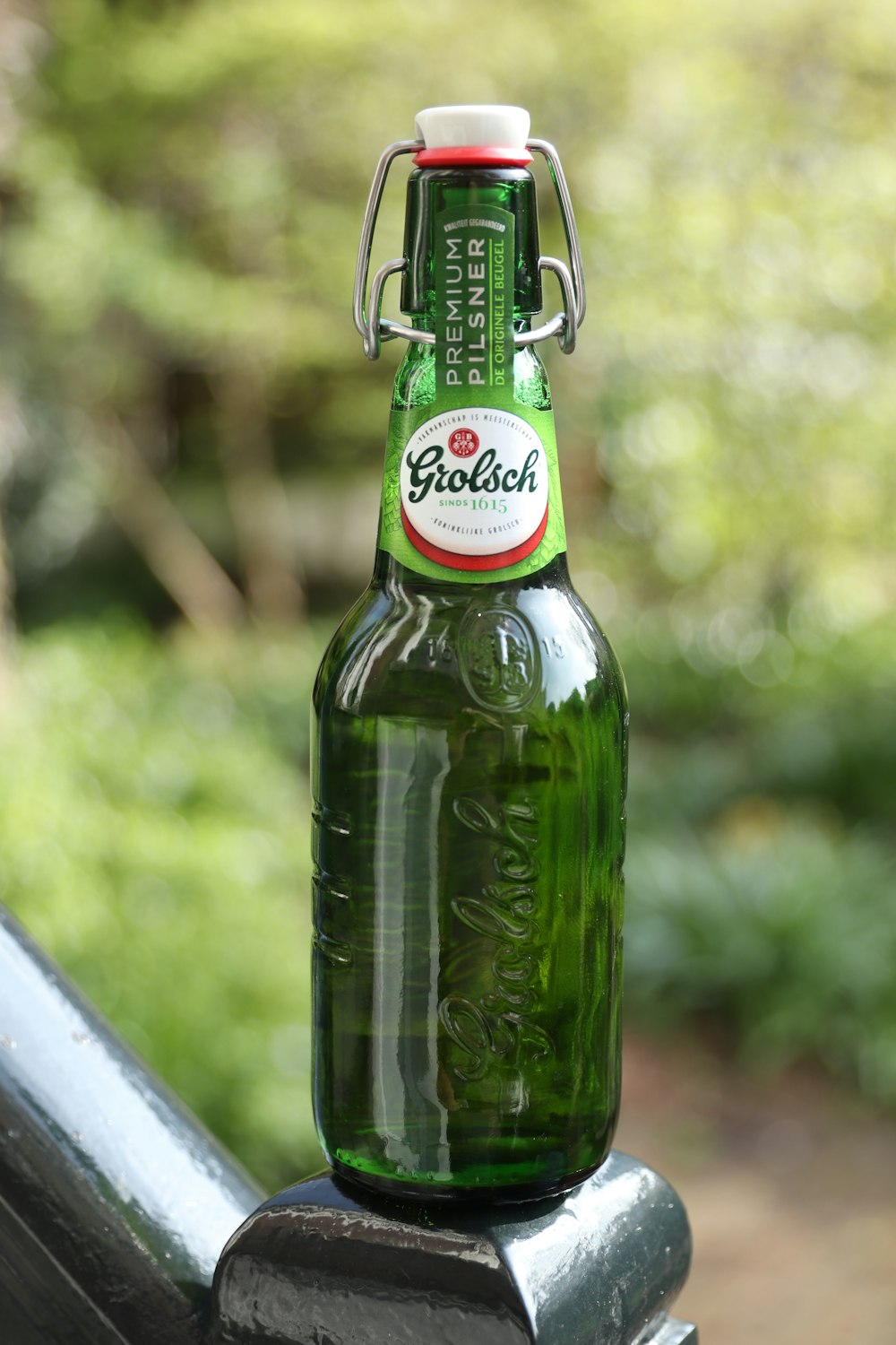 green Grolsch bottle