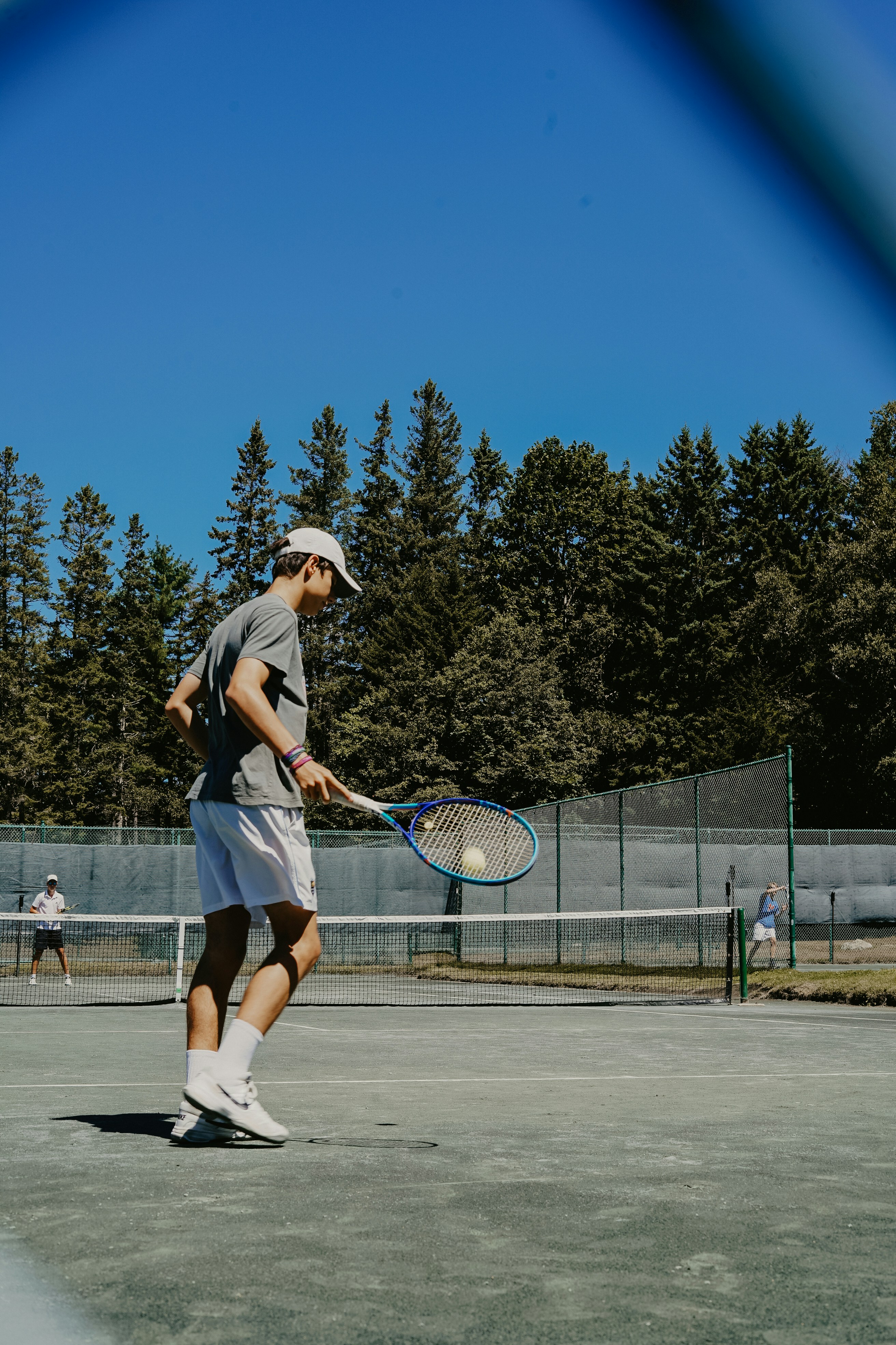 man playing tennis