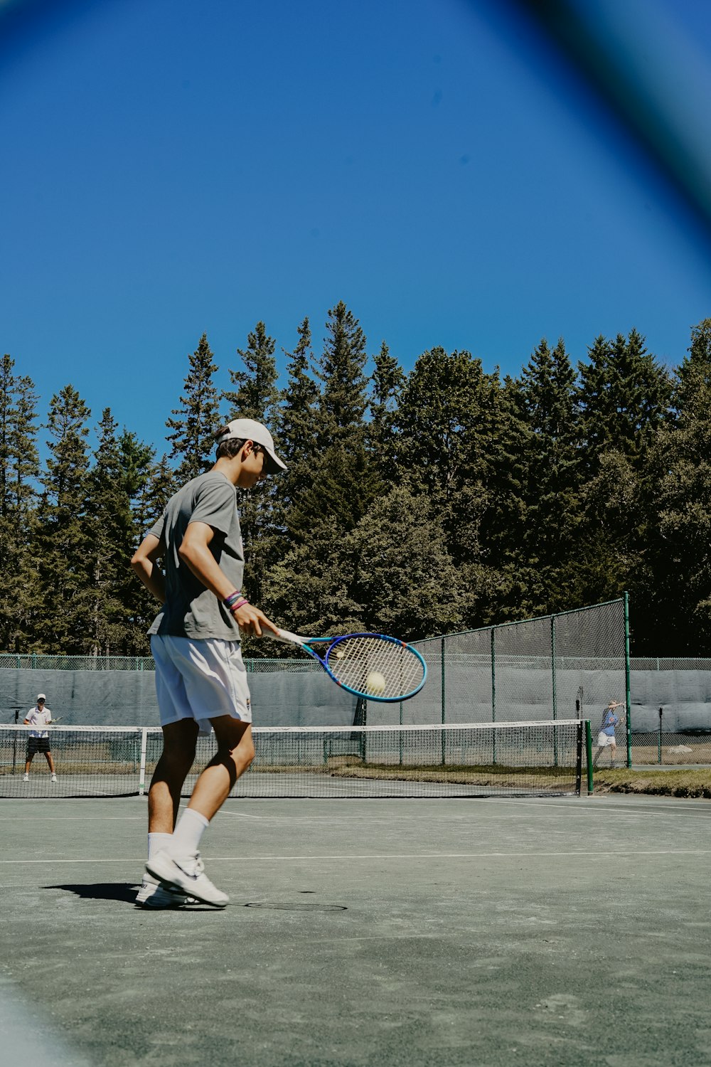 man playing tennis