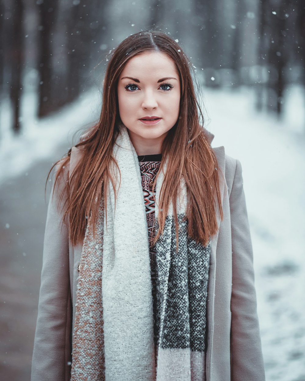 woman standing on middle of road