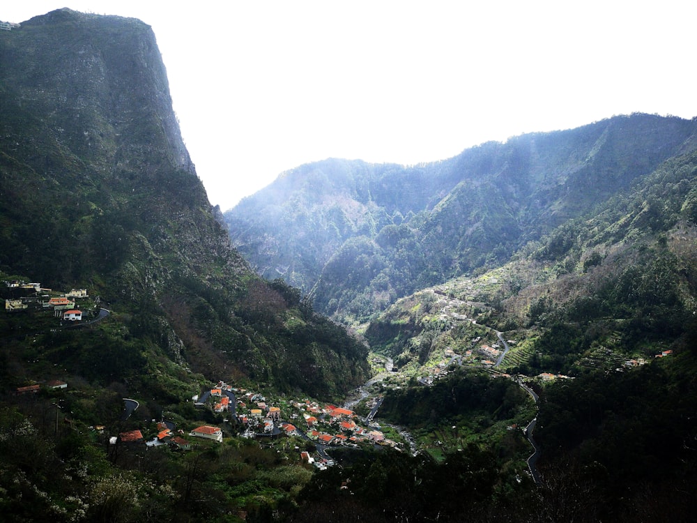 landscape photography of green mountain