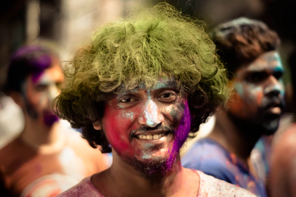 Colorful decorations and smiling faces during the annual function celebration.