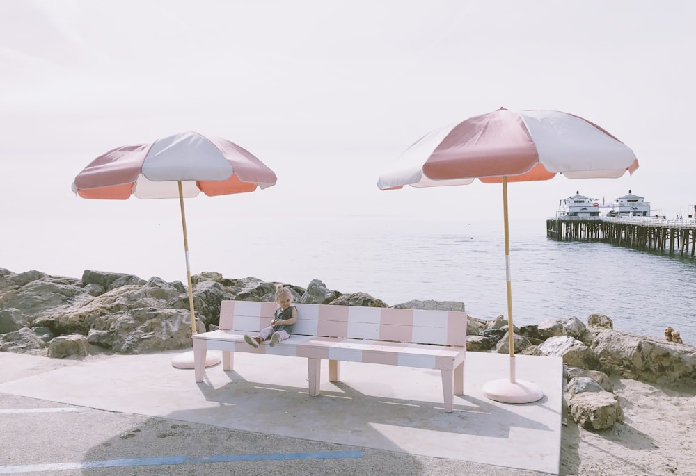 girl sitting on bench