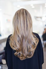 person wearing black top