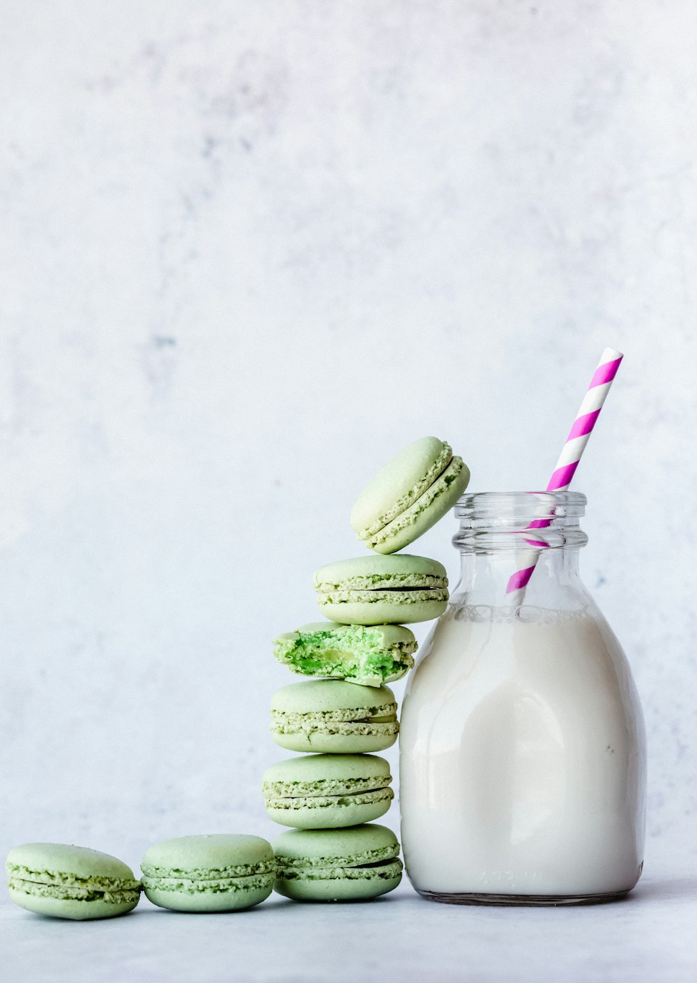 milk in clear glass jar