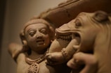 A close-up of a detailed sculpture highlighting craftsmanship.