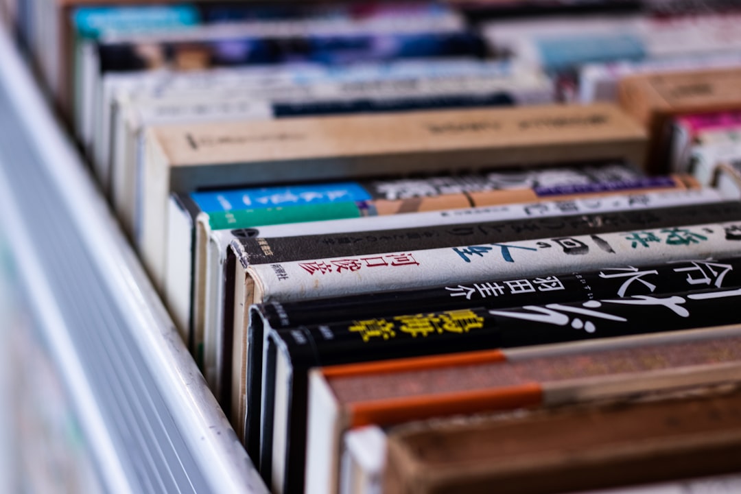 assorted-title books on shelf