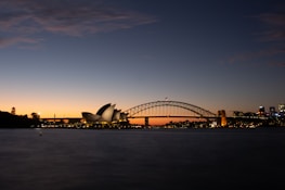 A serene view of the Sydney skyline with financial buildings in the foreground.