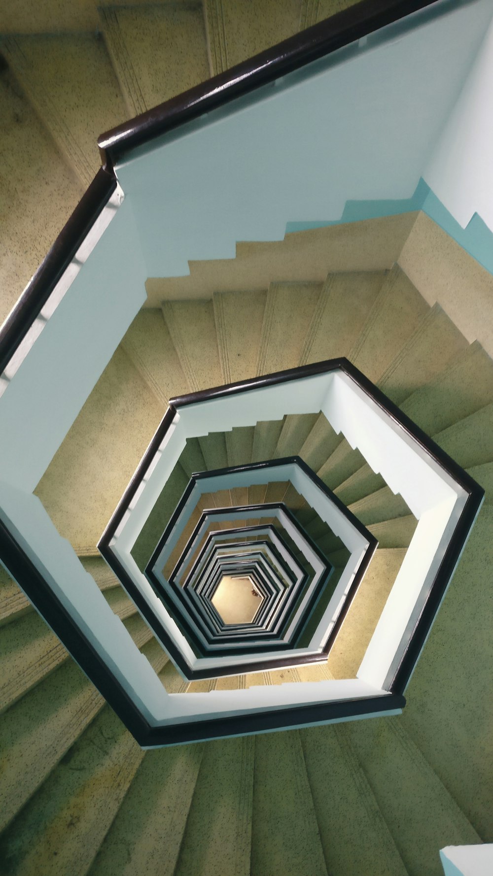 brown spiral stairs