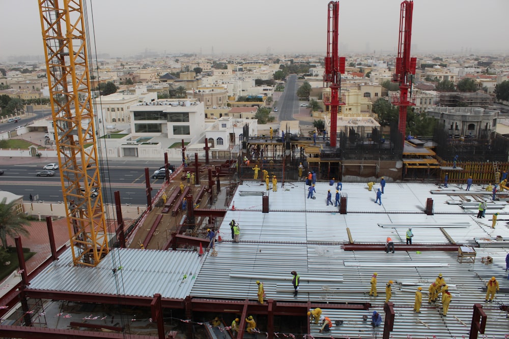 a construction site in the middle of a city