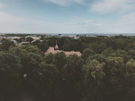 Aerial perspective revealing the building's integration with the surrounding landscape.