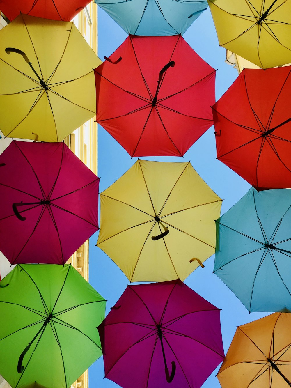 assorted-color umbrellas during daytime