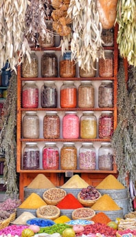 assorted spices on display
