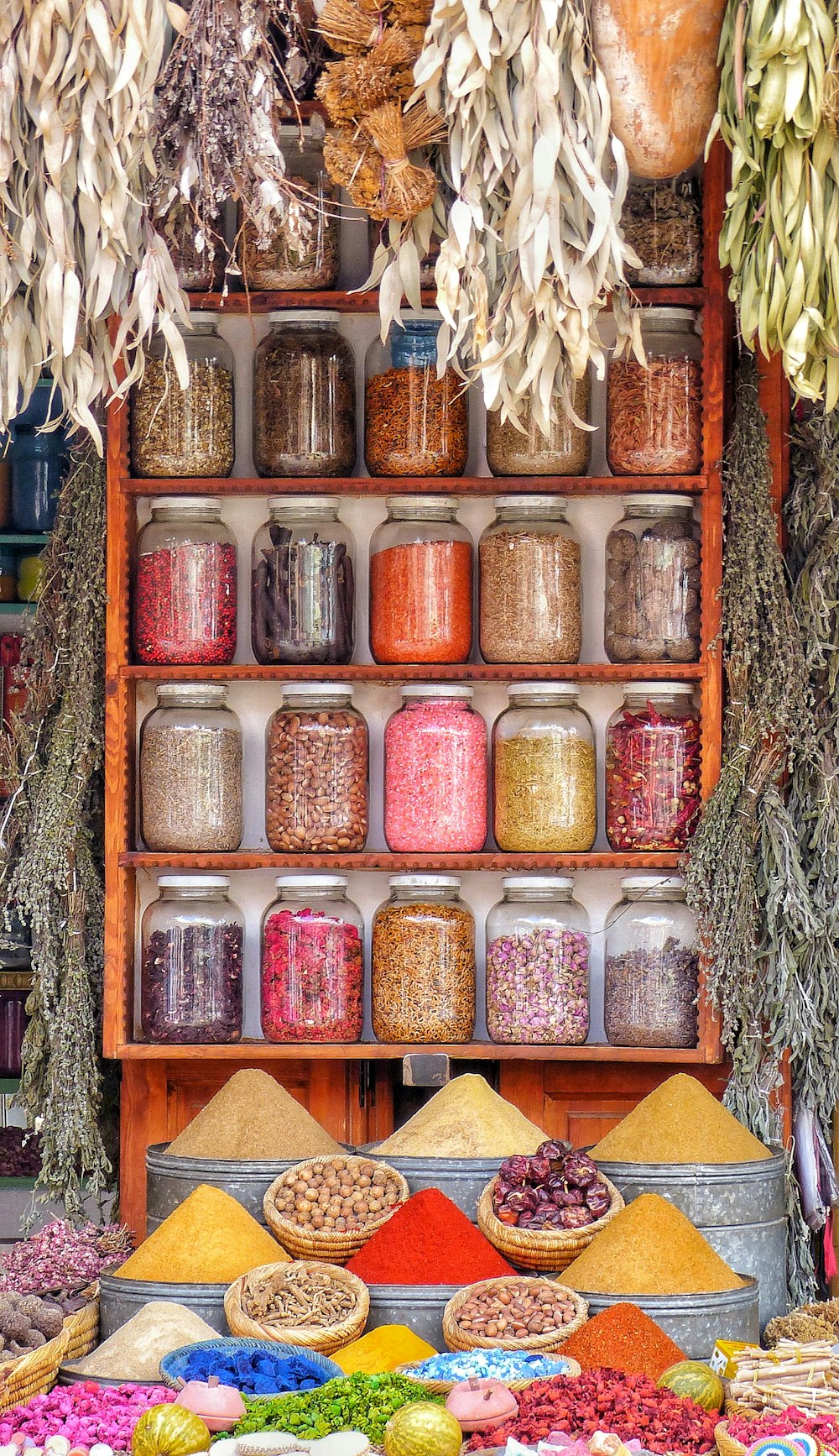 assorted spices on display