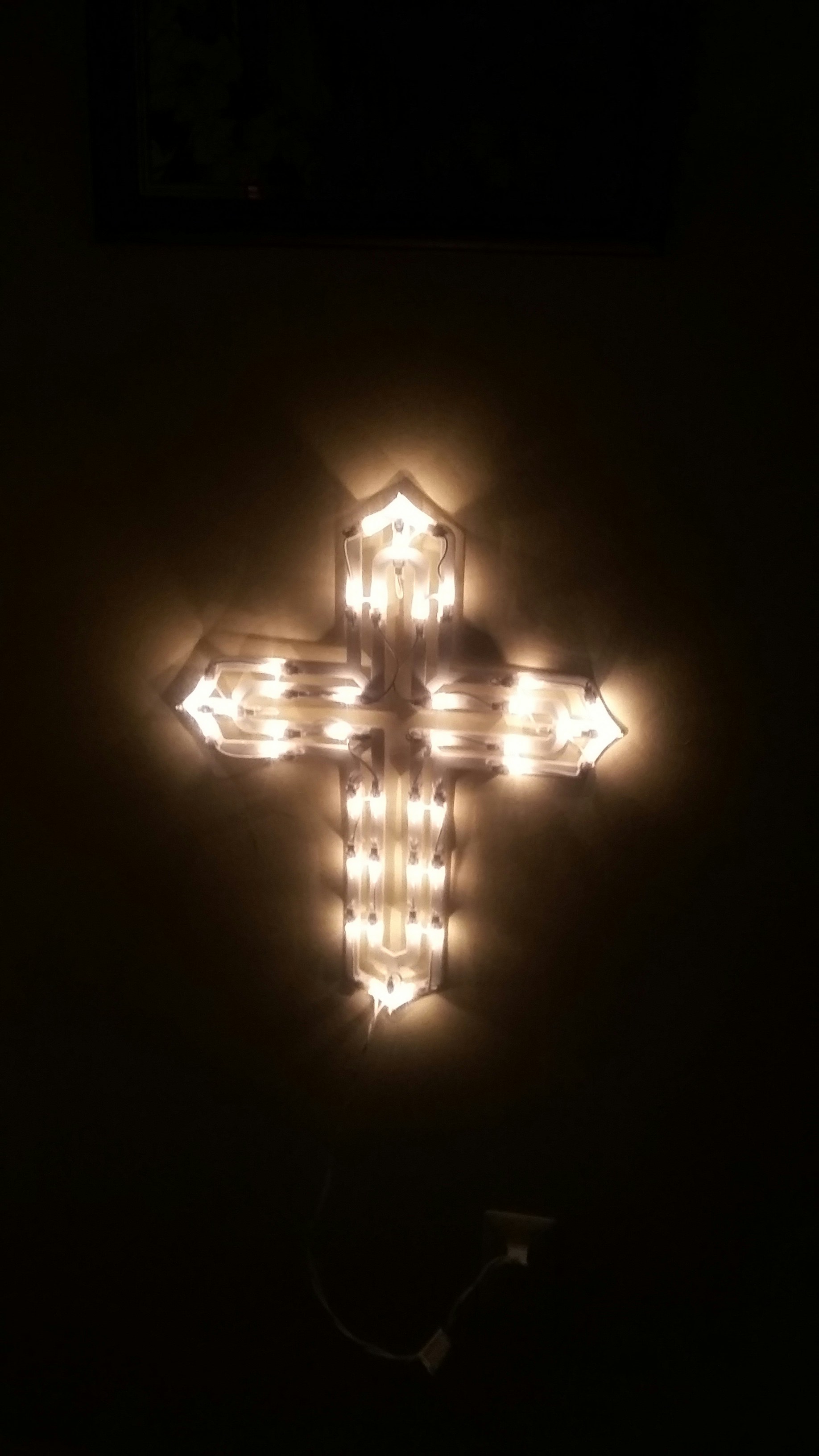 Brown Lighted Cross Wall Decor Photo Free Image On Unsplash