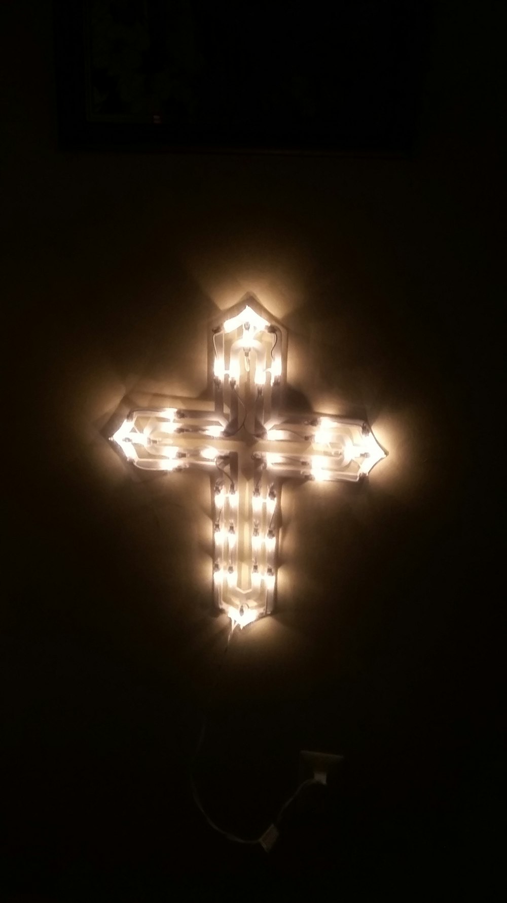 Brown Lighted Cross Wall Decor Photo Free Image On Unsplash