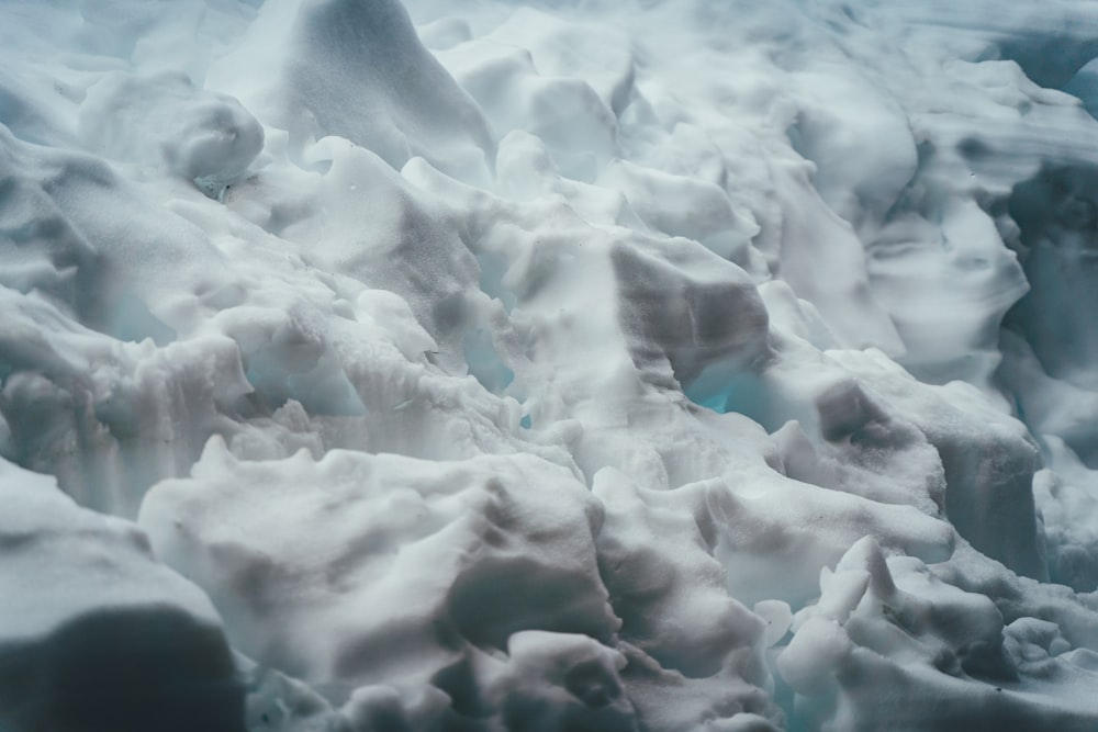 a close up of a bunch of snow on the ground