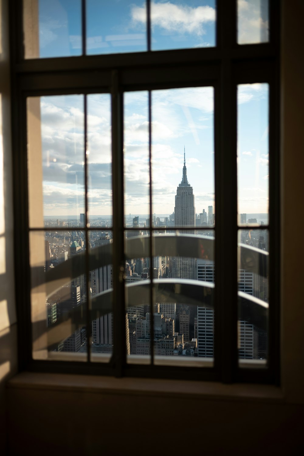 black framed glass window