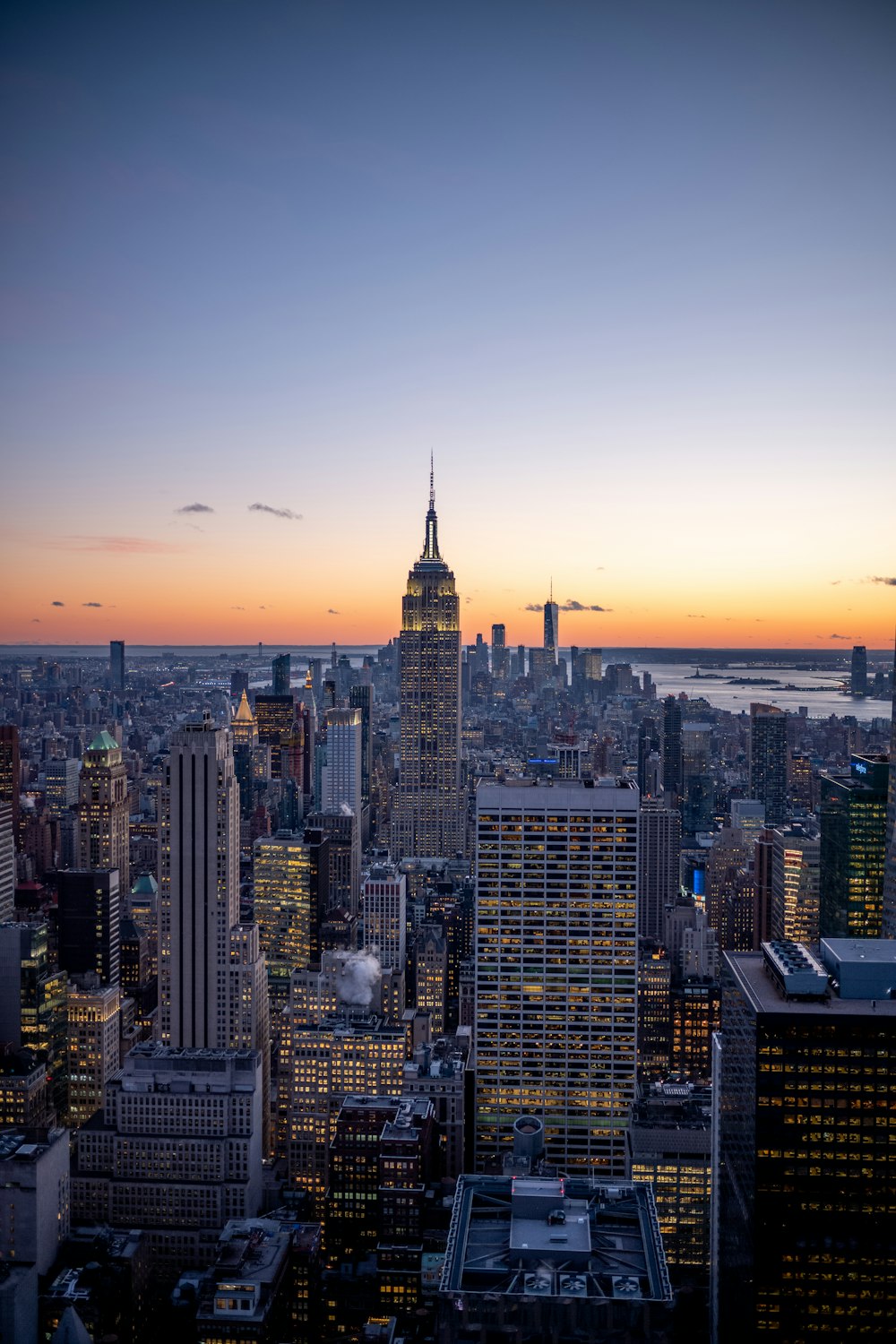 aerial photography of city under golden hour