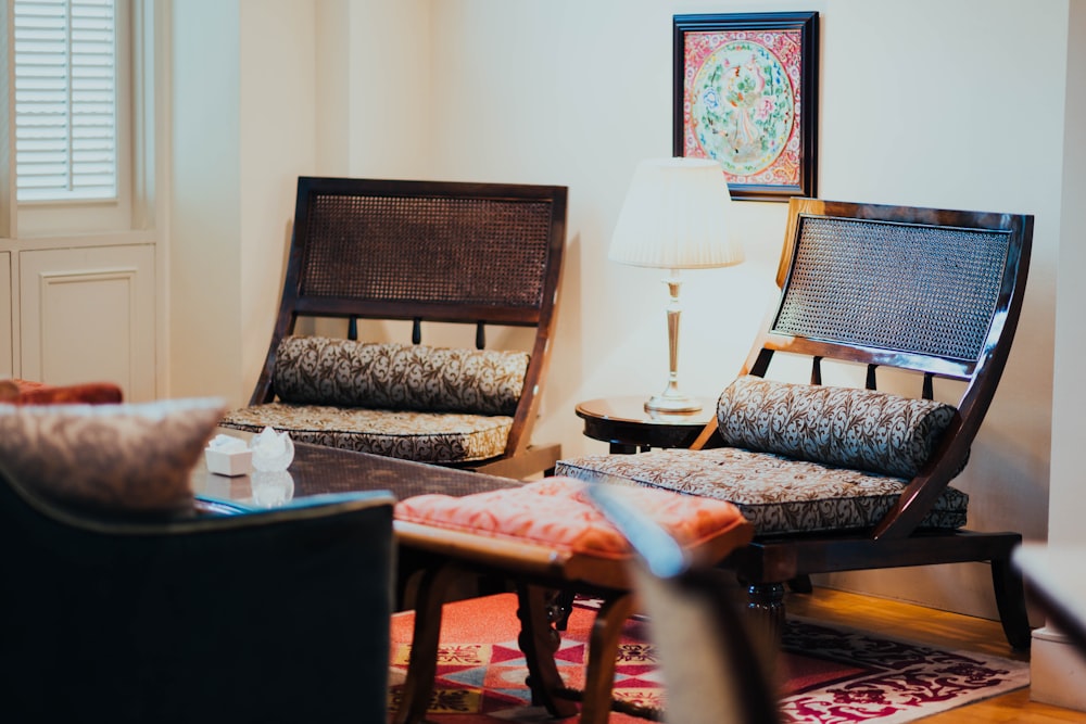 two empty chairs inside house