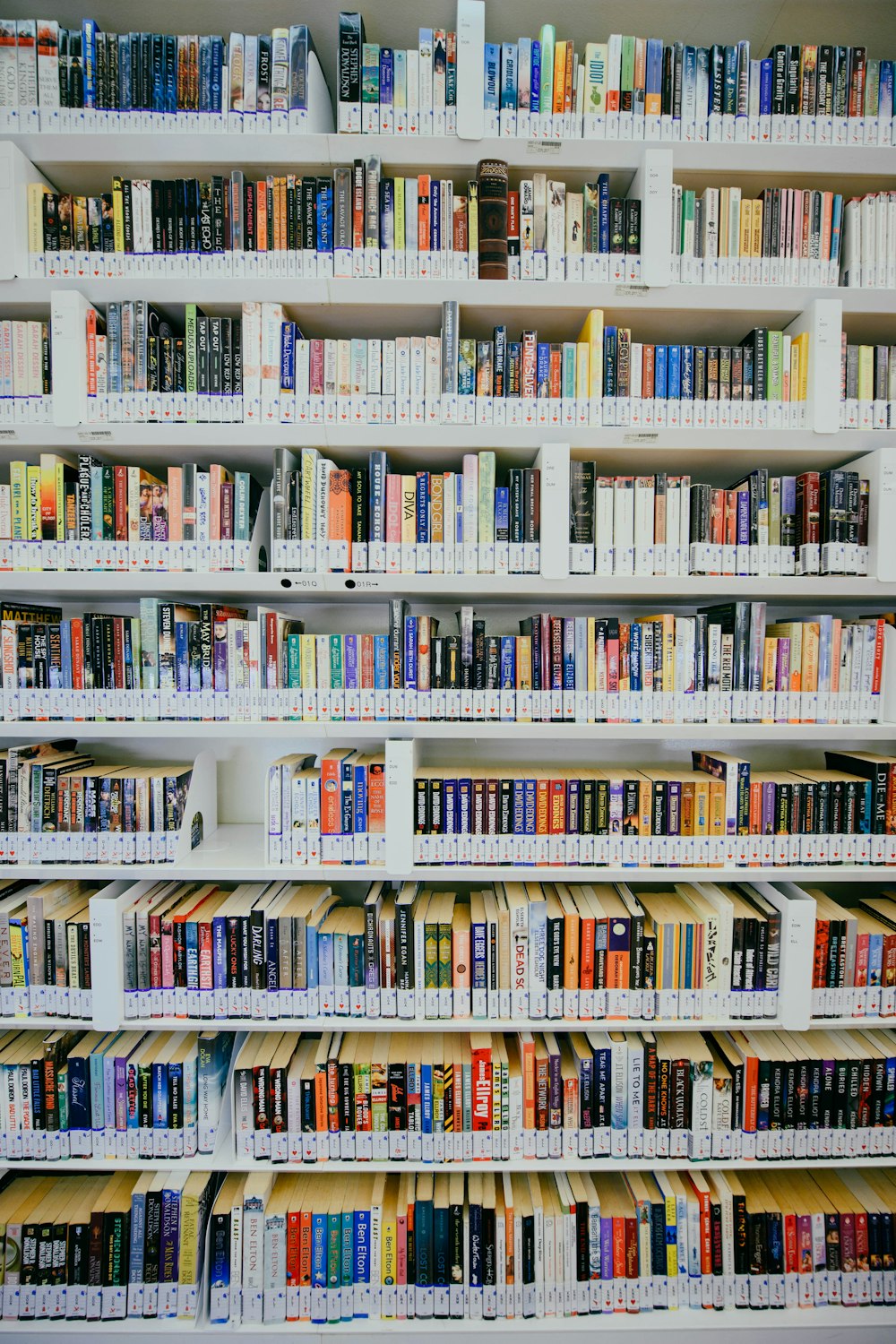 assorted books in shelf