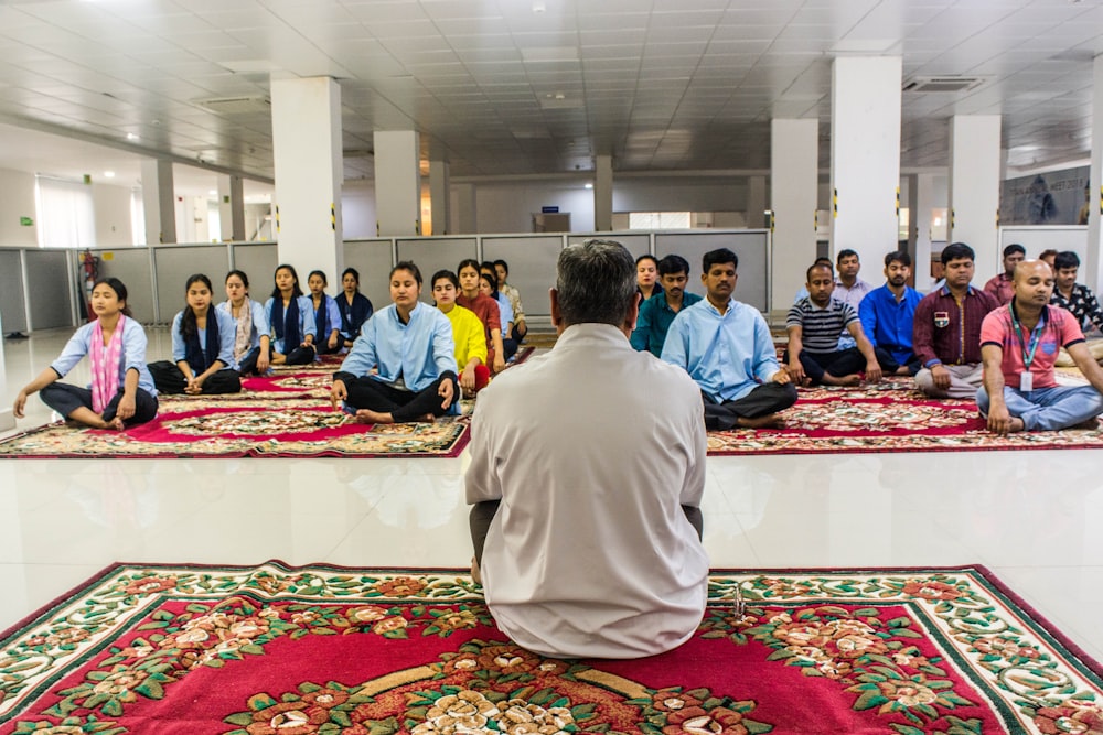 man sitting on floor