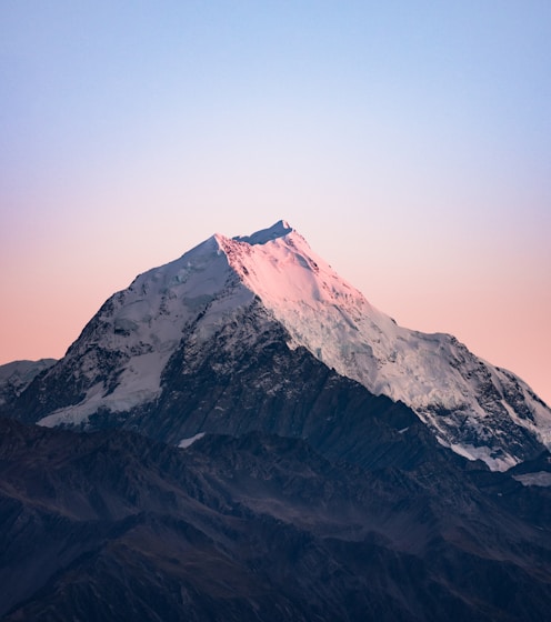 ice-capped mountain at daytime