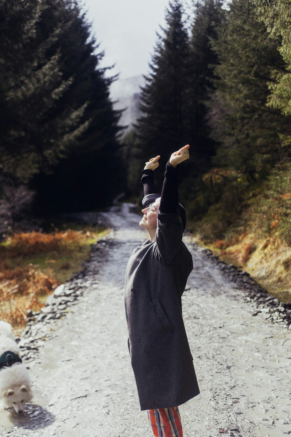 woman wearing black coat