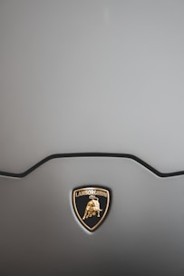 Close-up of the Lamborghini's detailed livery patterns on the hood.