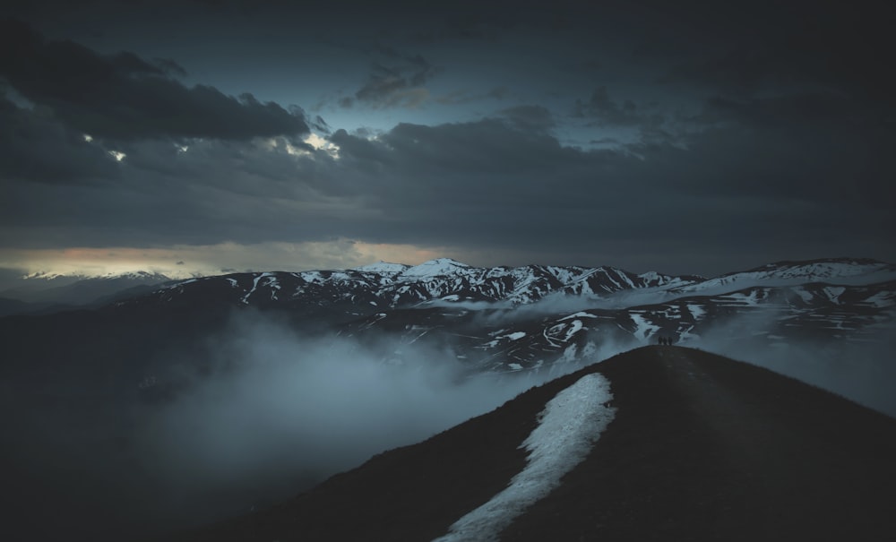 mountains covered by snow