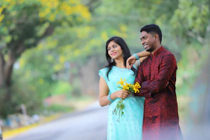 picture of a couple by the road