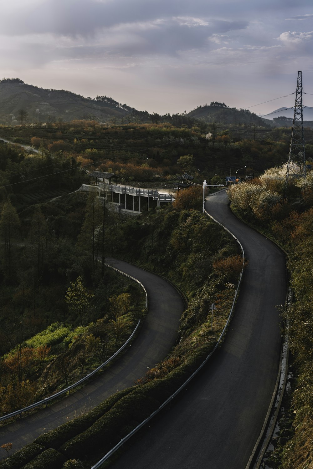 aerial view photography of road