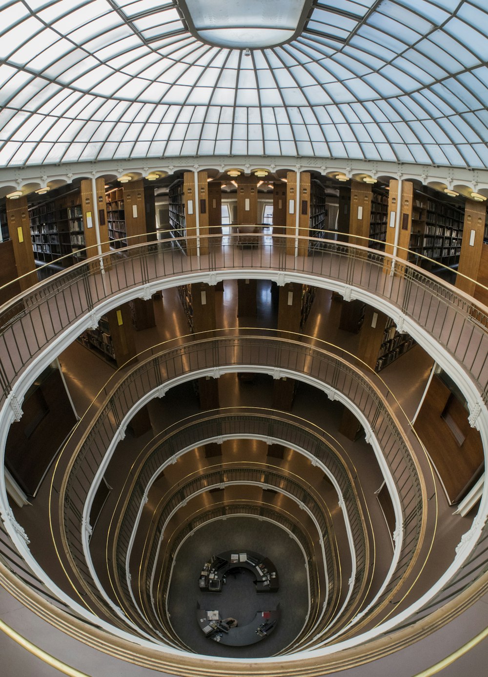 aerial view photography of spiral stair