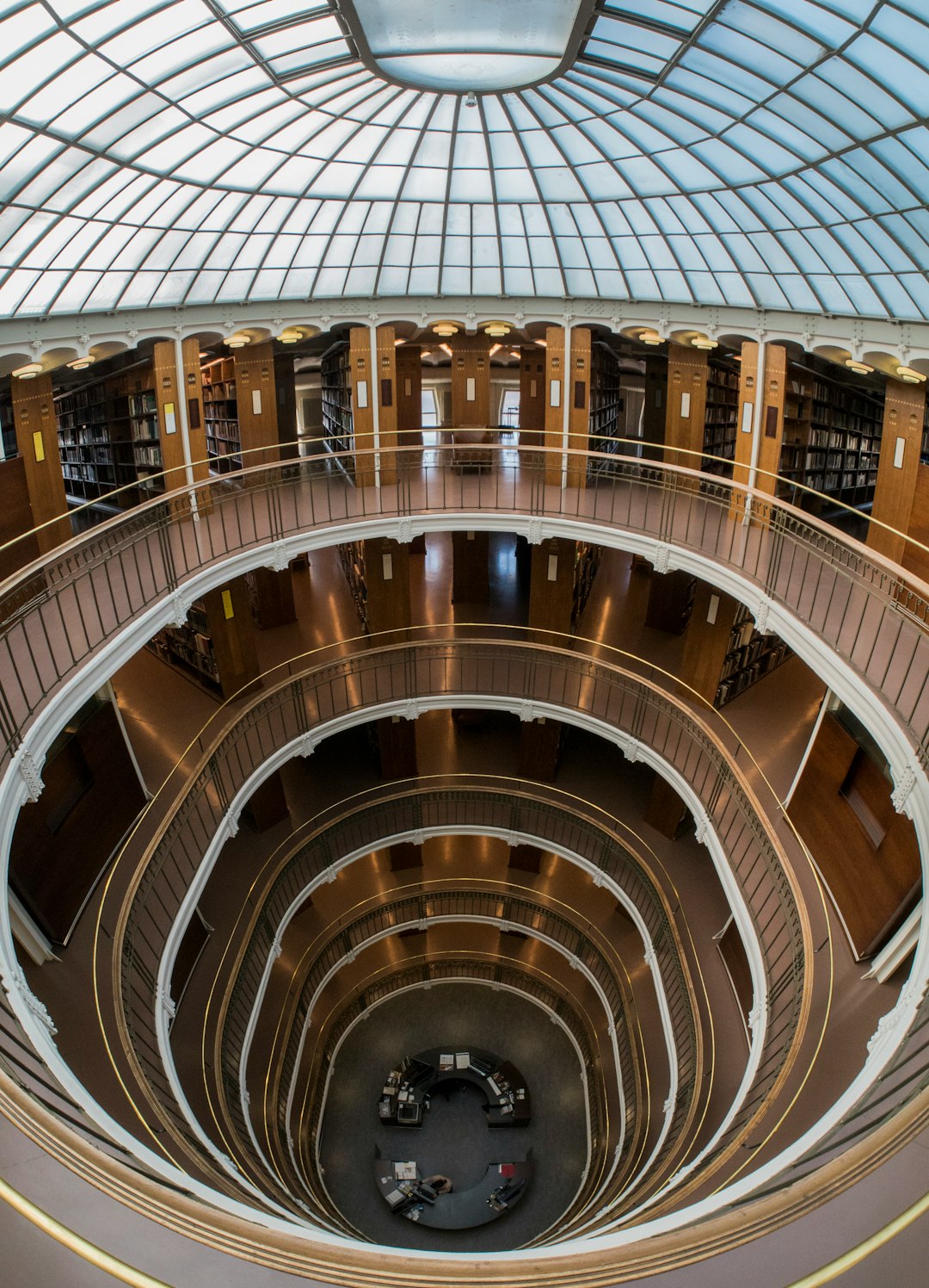 aerial view photography of spiral stair